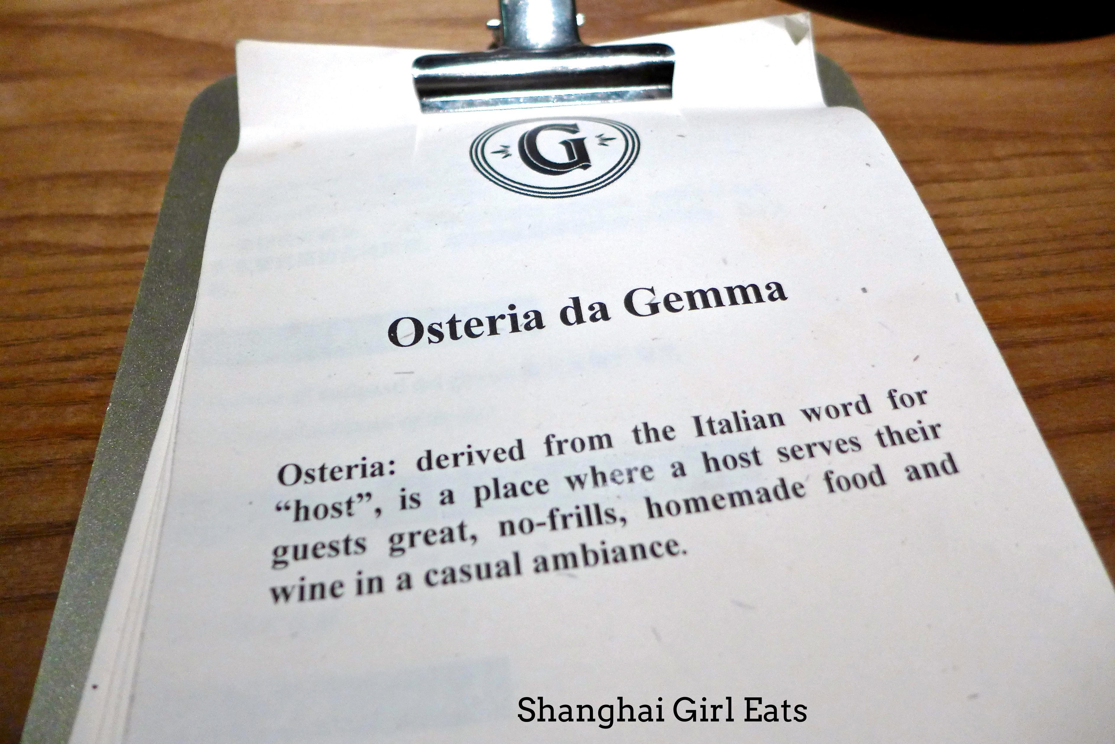 Osteria da Gemma Shanghai